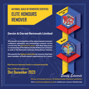 removal company reviews - elite honours remover award